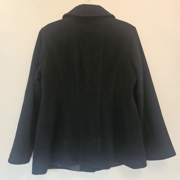 Croft & Barrow Wool Blend Coat Women's Size Large Black Single Breasted Button - Picture 3 of 13